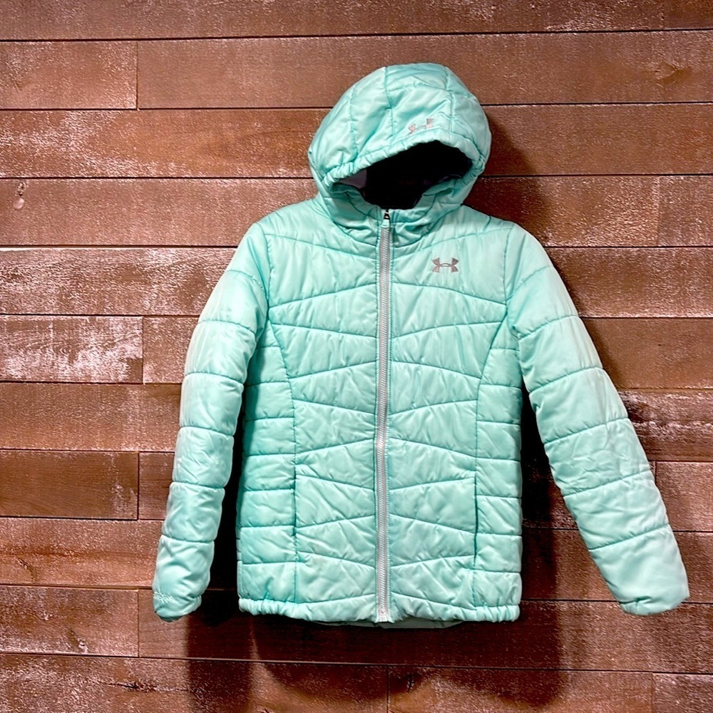 Under Armor teal winter cold gear coat size YXL